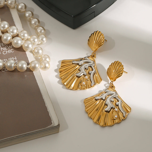 Jieding European and American earrings have a sense of design and a niche stainless steel earrings, light luxury, high-end earrings, and women's titanium steel jewelry cross-border