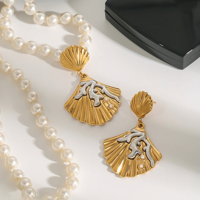 Jieding European and American earrings have a sense of design and a niche stainless steel earrings, light luxury, high-end earrings, and women's titanium steel jewelry cross-border