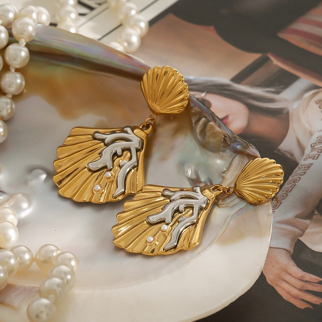 Jieding European and American earrings have a sense of design and a niche stainless steel earrings, light luxury, high-end earrings, and women's titanium steel jewelry cross-border