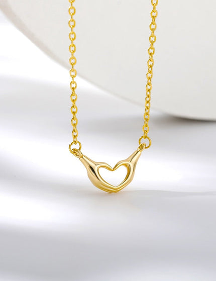 Conjoined Pendant Necklace | Gold Love Heart Chain - Gold - Necklaces