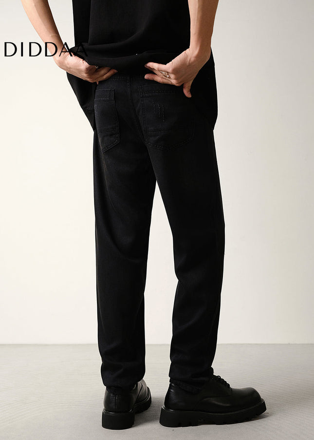 Cool Black Loose Tapered Men’s Summer Jeans - Men’s Jeans