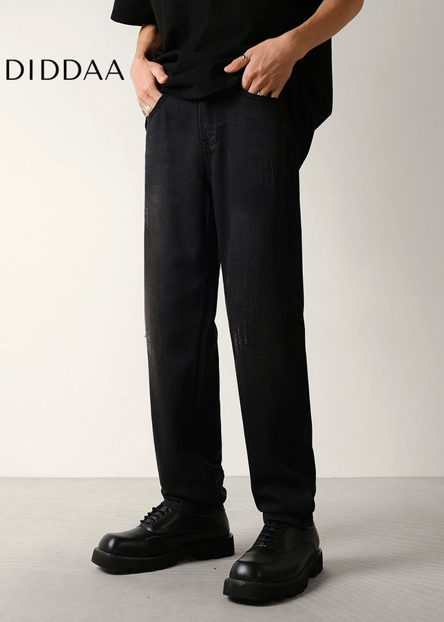 Cool Black Loose Tapered Men’s Summer Jeans - Men’s Jeans