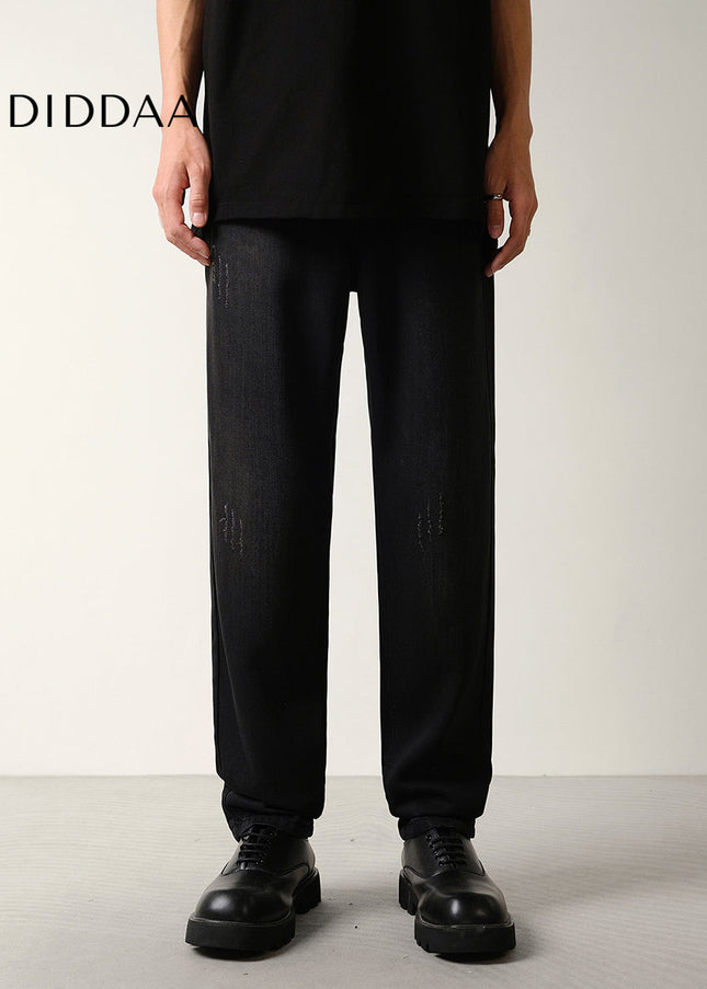 Cool Black Loose Tapered Men’s Summer Jeans - Men’s Jeans