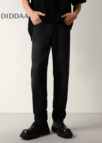 Cool Black Loose Tapered Men’s Summer Jeans - Men’s Jeans