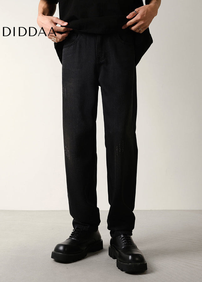 Cool Black Loose Tapered Men’s Summer Jeans - Men’s Jeans
