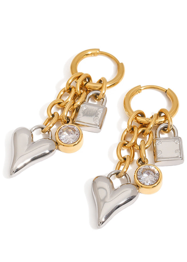 Jieding European and American love earrings are niche light luxury high-end earrings women's non-fading earrings and stainless steel jewelry cross-border