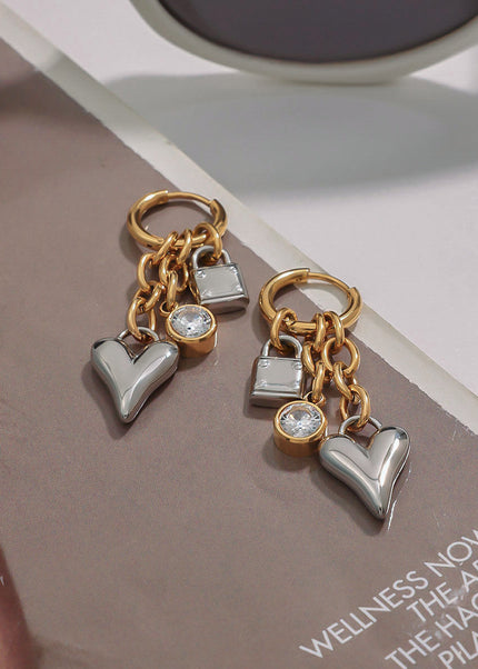 Jieding European and American love earrings are niche light luxury high-end earrings women's non-fading earrings and stainless steel jewelry cross-border