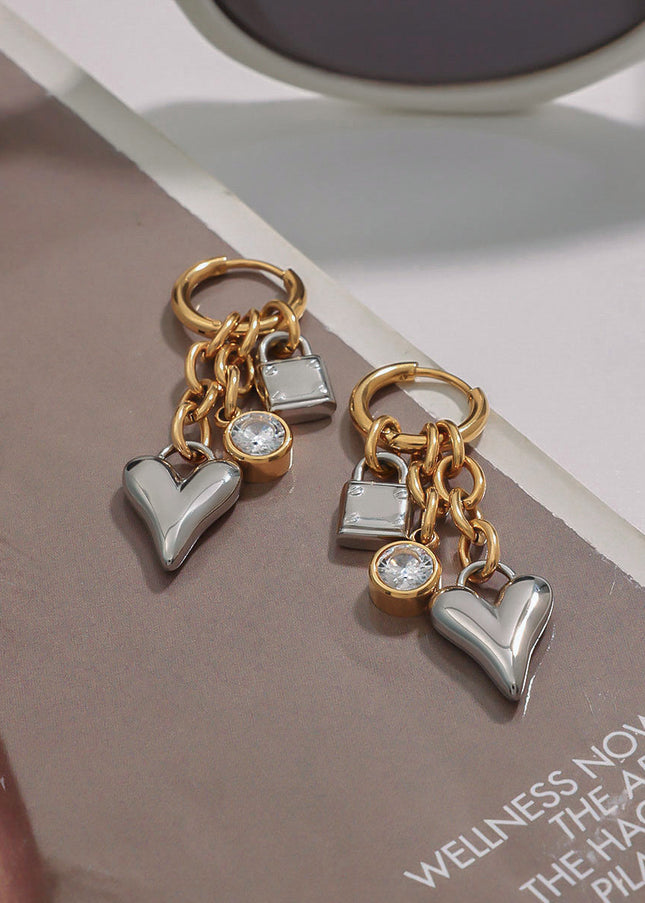 Jieding European and American love earrings are niche light luxury high-end earrings women's non-fading earrings and stainless steel jewelry cross-border