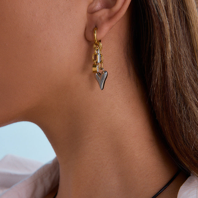 Jieding European and American love earrings are niche light luxury high-end earrings women's non-fading earrings and stainless steel jewelry cross-border