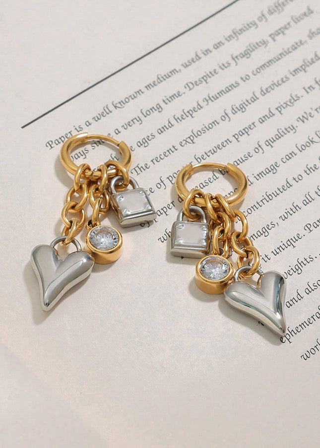 Jieding European and American love earrings are niche light luxury high-end earrings women's non-fading earrings and stainless steel jewelry cross-border