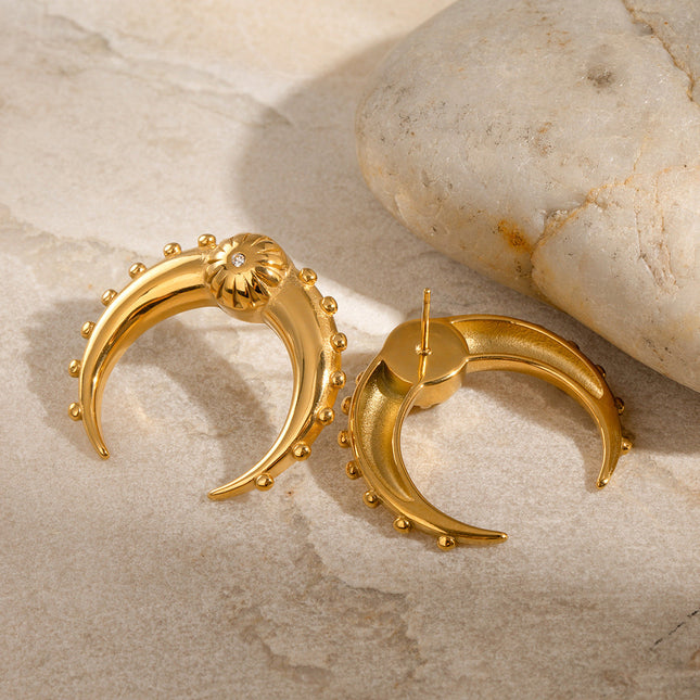 Jieding Europe and America 18k stainless steel double c earrings luxury niche earrings titanium steel earrings cross-border earrings