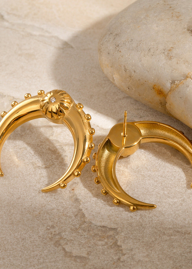 Jieding Europe and America 18k stainless steel double c earrings luxury niche earrings titanium steel earrings cross-border earrings