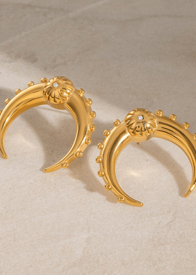 Jieding Europe and America 18k stainless steel double c earrings luxury niche earrings titanium steel earrings cross-border earrings