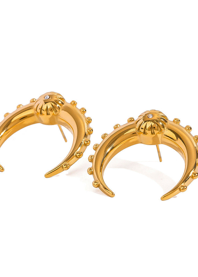 Jieding Europe and America 18k stainless steel double c earrings luxury niche earrings titanium steel earrings cross-border earrings