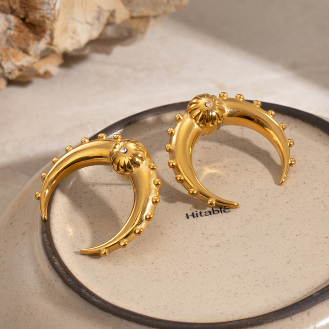 Jieding Europe and America 18k stainless steel double c earrings luxury niche earrings titanium steel earrings cross-border earrings