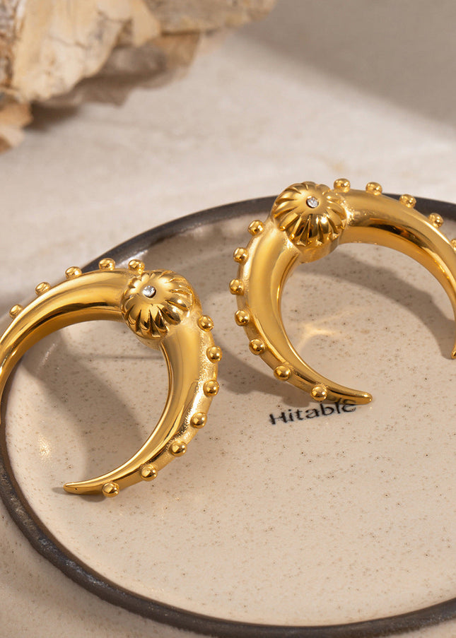 Jieding Europe and America 18k stainless steel double c earrings luxury niche earrings titanium steel earrings cross-border earrings