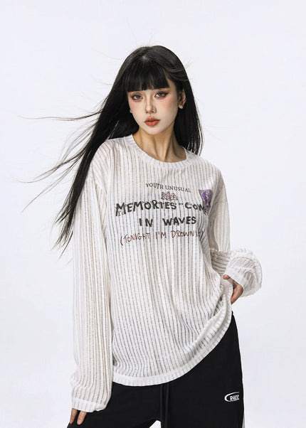 CTB Beer Captain American casual print loose long sleeve T-shirt women’s spring and autumn new thin smock top tide