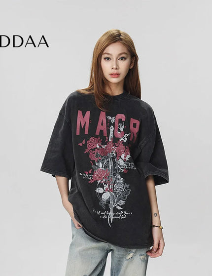 CTB Beer Captain American high street fashion brand vibe print short sleeve t-shirt women’s summer new loose top men
