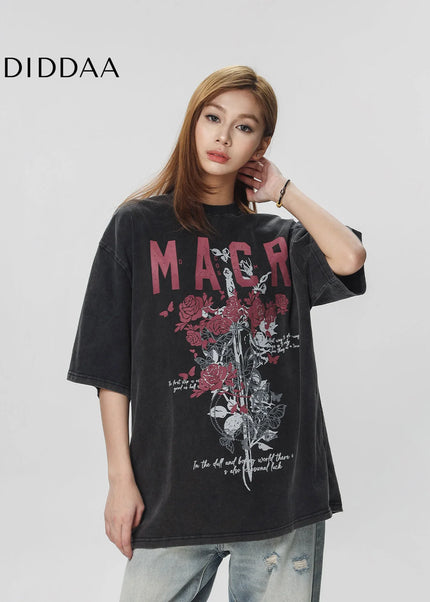 CTB Beer Captain American high street fashion brand vibe print short sleeve t-shirt women’s summer new loose top men
