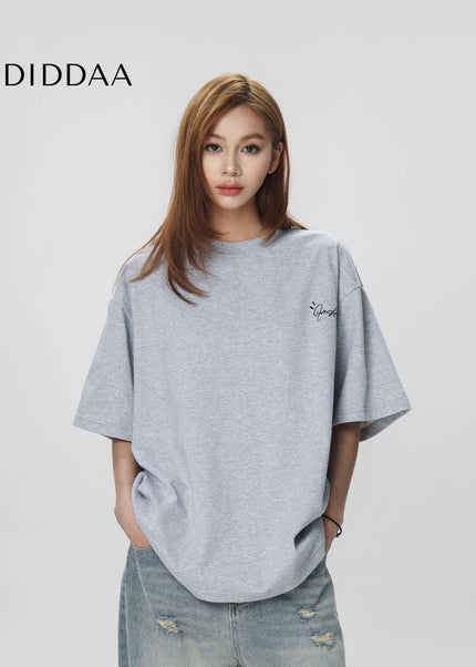 CTB Beer Captain American Trendy Brand Alphabet Embroidery Short Sleeve T-Shirt Women’s Summer New Loose Simple Top Men