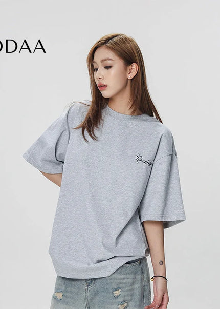 CTB Beer Captain American Trendy Brand Alphabet Embroidery Short Sleeve T-Shirt Women’s Summer New Loose Simple Top Men