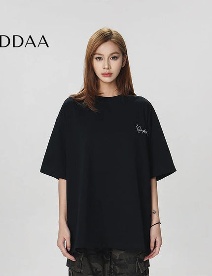 CTB Beer Captain American Trendy Brand Alphabet Embroidery Short Sleeve T-Shirt Women’s Summer New Loose Simple Top Men