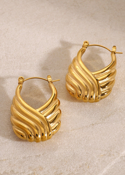 Jieding European and American stainless steel thread satchel earrings are niche design sense creative earrings personalized fashion earrings