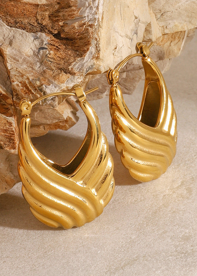 Jieding European and American stainless steel thread satchel earrings are niche design sense creative earrings personalized fashion earrings