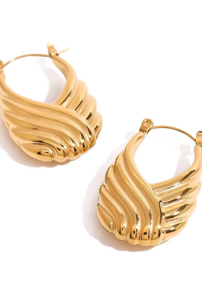 Jieding European and American stainless steel thread satchel earrings are niche design sense creative earrings personalized fashion earrings