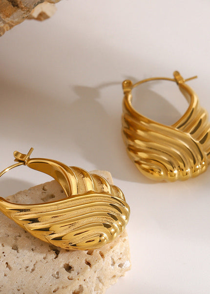 Jieding European and American stainless steel thread satchel earrings are niche design sense creative earrings personalized fashion earrings