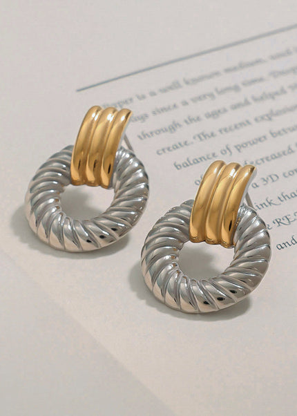 Jieding European and American stainless steel earrings, light luxury, high-end earrings, women's design, niche earrings, titanium steel jewelry, cross-border