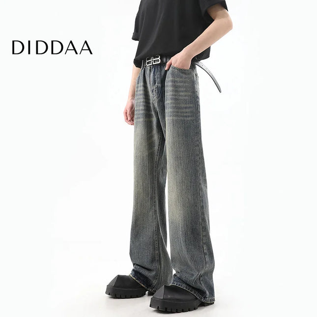 Dark Blue Distressed Slim Bootcut Jeans for Men - S / Vintage Blue - Men’s Jeans