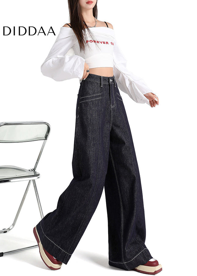 Dark Blue High Waist Wide Leg Jeans for Women 2025 - Women’s Jeans