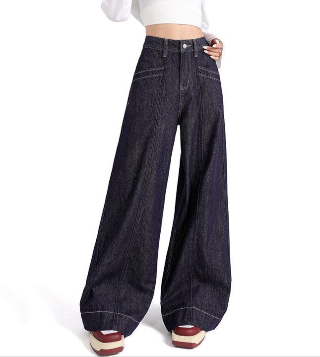 Dark Blue High Waist Wide Leg Jeans for Women 2025 - Women’s Jeans