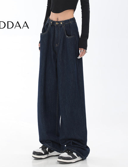 Dark Blue High-Waisted Wide-Leg Jeans for Women - S / Dark Blue - Women’s Jeans
