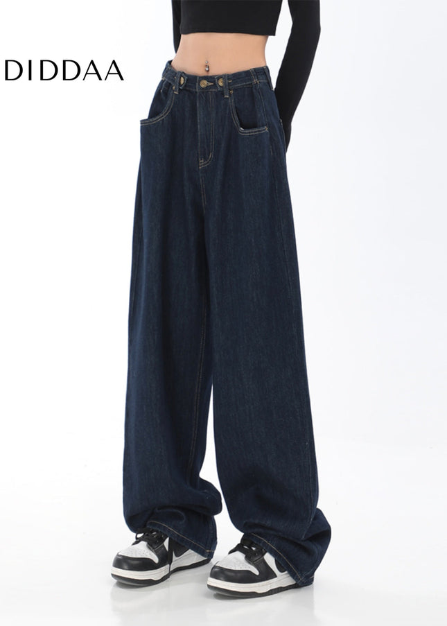 Dark Blue High-Waisted Wide-Leg Jeans for Women - Women’s Jeans