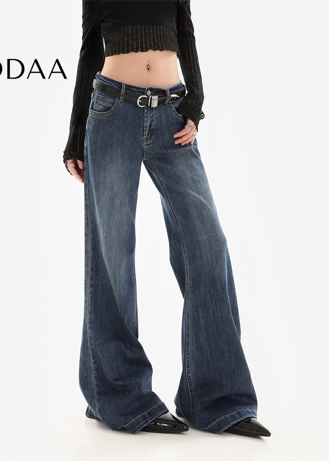 Dark Blue Low Waist Flare Jeans for Women 2025 - S / Dark Blue - Women’s Jeans