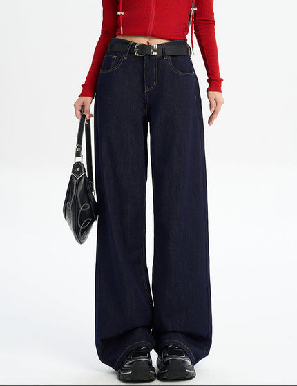 Dark Blue Non-Fading Wide-Leg Jeans for Women - Women’s Jeans