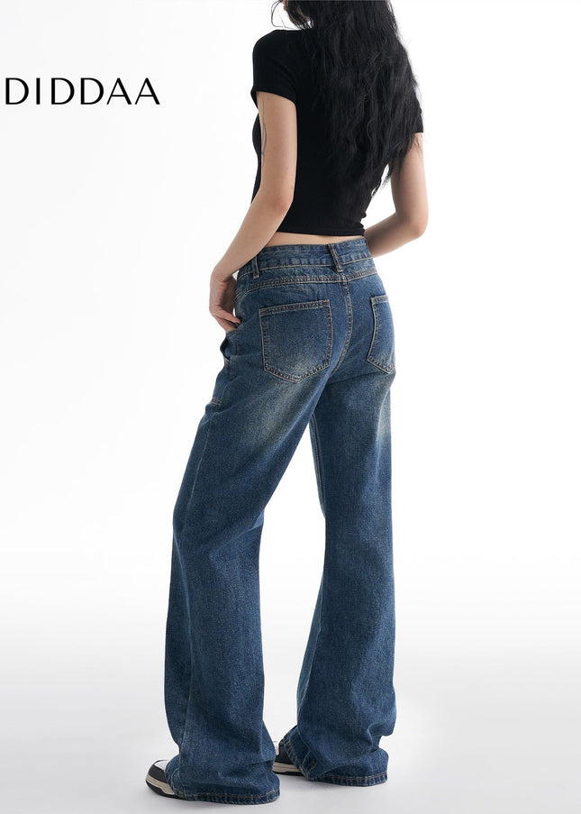 Dark Blue Retro Micro Flared Jeans for Women - Women’s Jeans