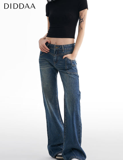 Dark Blue Retro Micro Flared Jeans for Women - XS / Dark Blue - Women’s Jeans