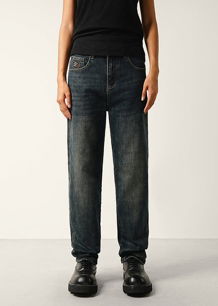 Dark Blue Retro Tapered Stretch Jeans for Men - 28 / Dark Blue - Men’s Jeans