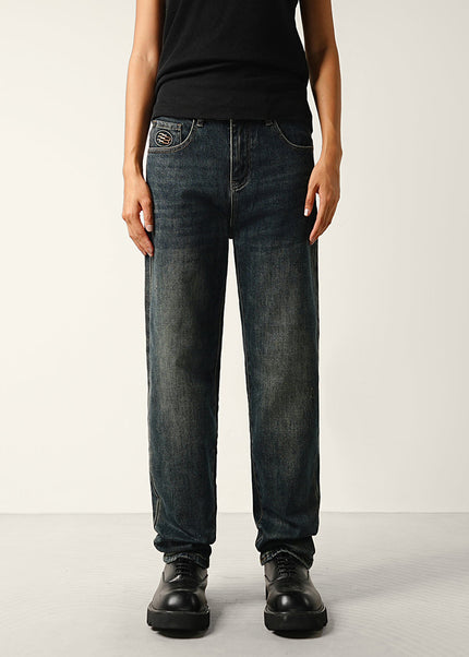 Dark Blue Retro Tapered Stretch Jeans for Men - 28 / Dark Blue - Men’s Jeans