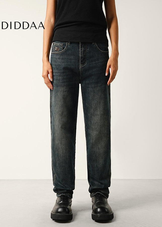 Dark Blue Retro Tapered Stretch Jeans for Men - Men’s Jeans