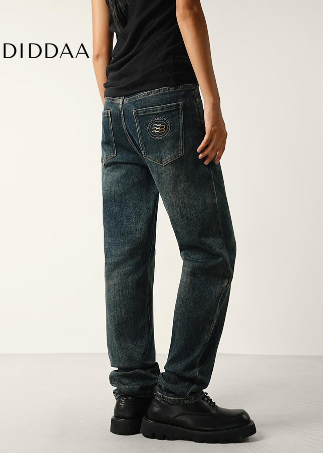 Dark Blue Retro Tapered Stretch Jeans for Men - Men’s Jeans