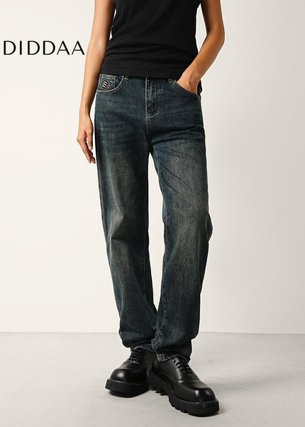 Dark Blue Retro Tapered Stretch Jeans for Men - Men’s Jeans