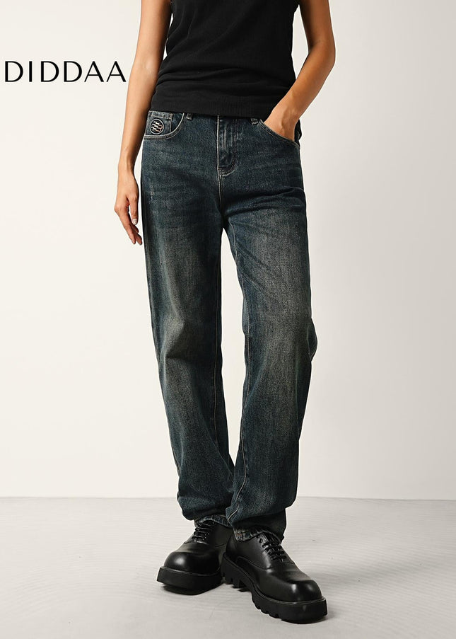 Dark Blue Retro Tapered Stretch Jeans for Men - Men’s Jeans
