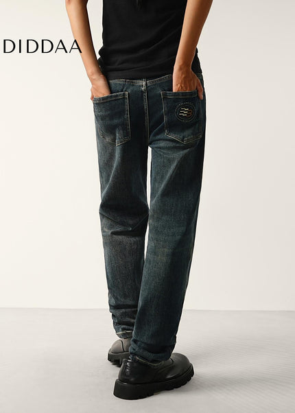 Dark Blue Retro Tapered Stretch Jeans for Men - Men’s Jeans