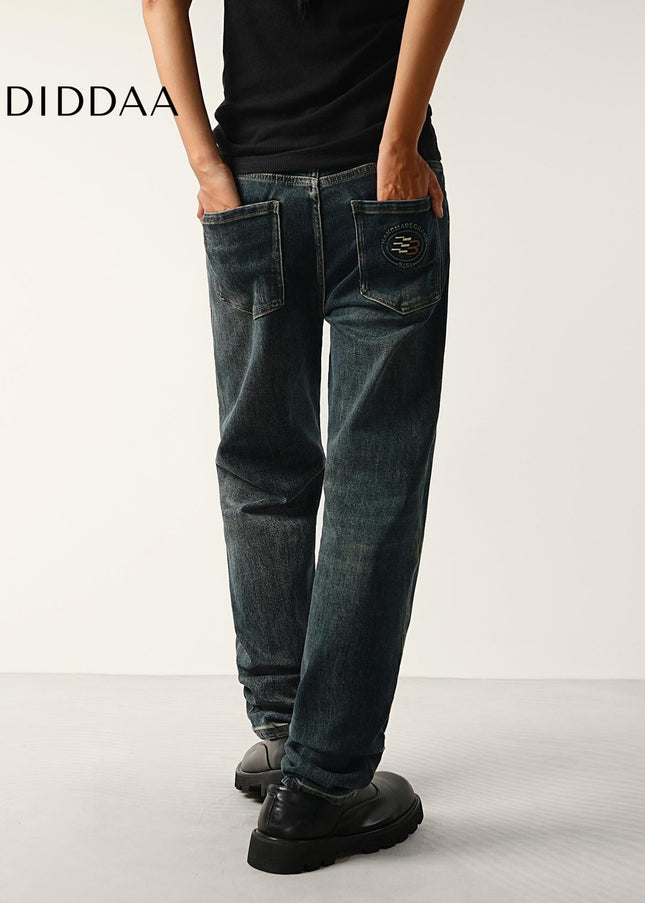 Dark Blue Retro Tapered Stretch Jeans for Men - Men’s Jeans