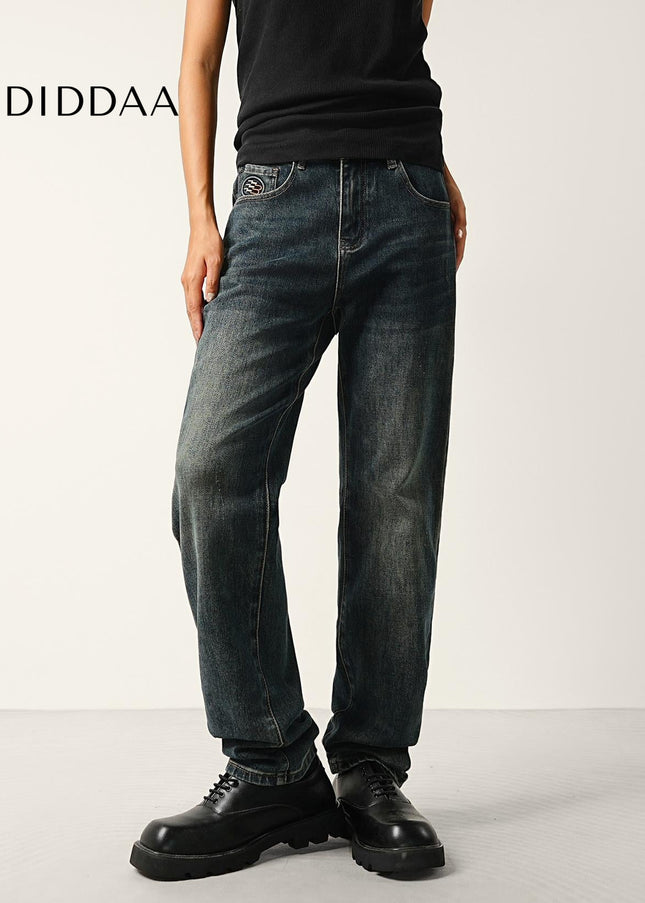 Dark Blue Retro Tapered Stretch Jeans for Men - Men’s Jeans