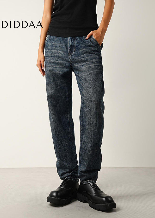 Dark Blue Retro Wash Loose Tapered Men’s Jeans - Men’s Jeans